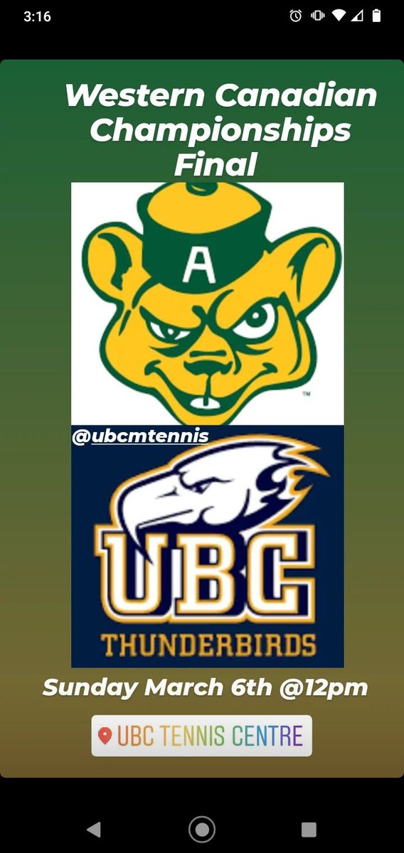 GBT 🎾🐻 is back in action this weekend for the Canadian Western Championships <a href="/BearsandPandas/">UAlberta Golden Bears & Pandas</a>