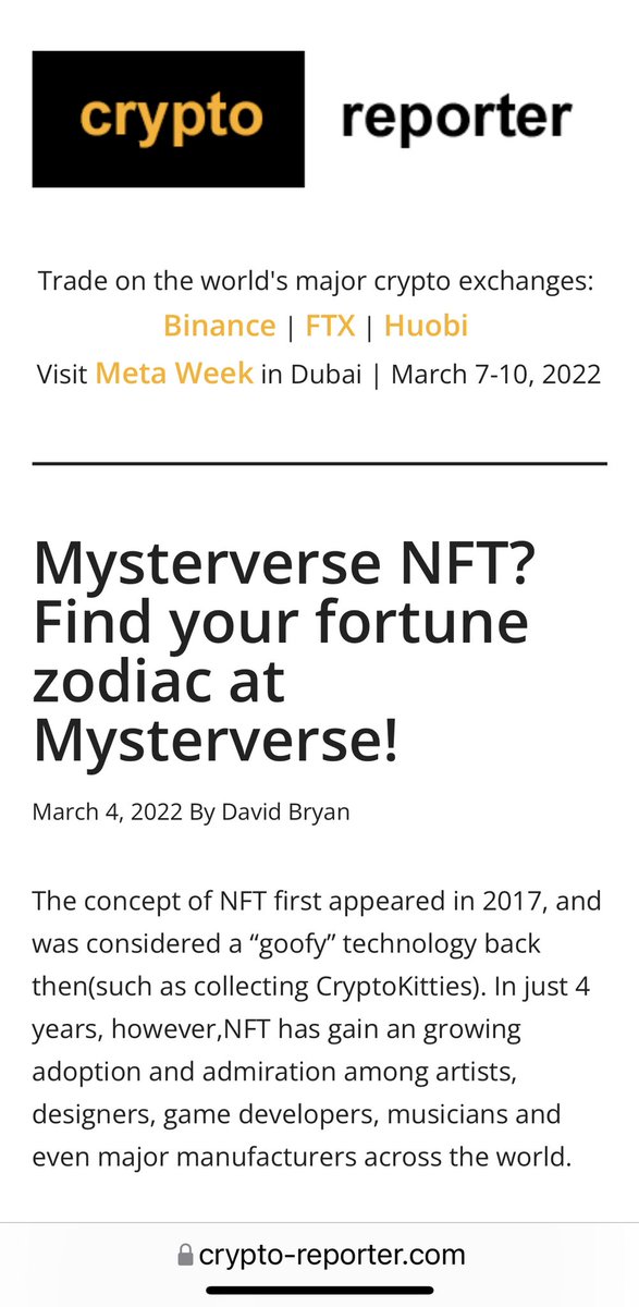🤩A famous media “Crypto-Reporter” just reported our project!!! 

🔆Check it out: crypto-reporter.com/press-releases…

🎁Wanna join our NFT GIVEAWAY?🎁

📣Here to enter: x.com/mysterverse/st…

#NFTgiveawy #NFT #NFTCollection #NFTs  #NFTCommunity  #NFTartist #opensea #blockchain #Metaverse