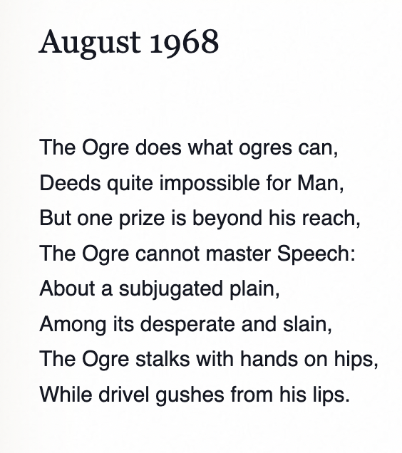 mrianleslie's tweet photo. Auden after the Soviet invasion of Czechoslovakia https://t.co/DdVsgBWBPb https://t.co/sh6WFqiOim