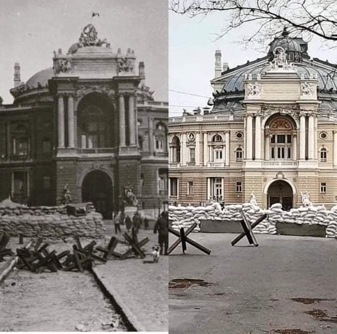 tzavelaniki's tweet photo. 1) Η Όπερα της ΟΔΗΣΟΥ περιμένοντας τους Γερμανούς το 1942

2) Η Όπερα της ΟΔΗΣΟΥ περιμένοντας τους Ρώσους το 2022 https://t.co/RdGSjpqKmv