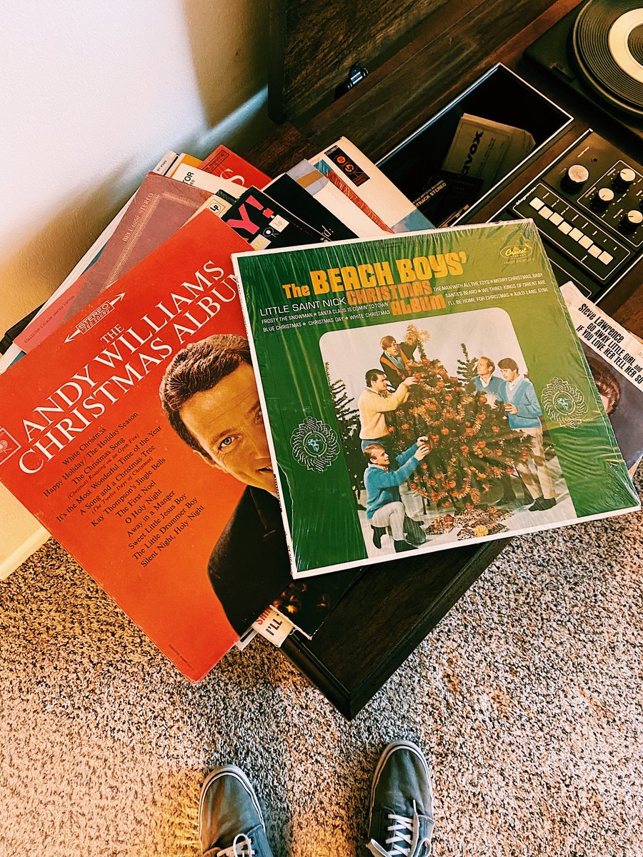 shaycam's tweet image. Saw a sign for an estate sale three streets down from our house and found these gems. $6.00 well spent! 
#nowspinning #itsalmostchristmas