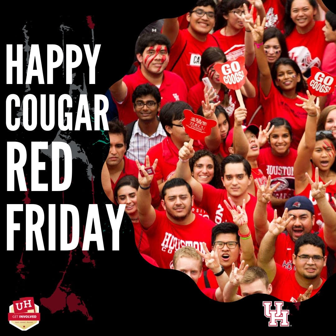 UHCougarByte's tweet image. HAPPY FRIDAY COOGS! Don&apos;t forget to wear RED today on campus. Let&apos;s finish this week strong! #gocoogs 
.
.
.
#universityofhouston #houstontechnology #cougarbyte