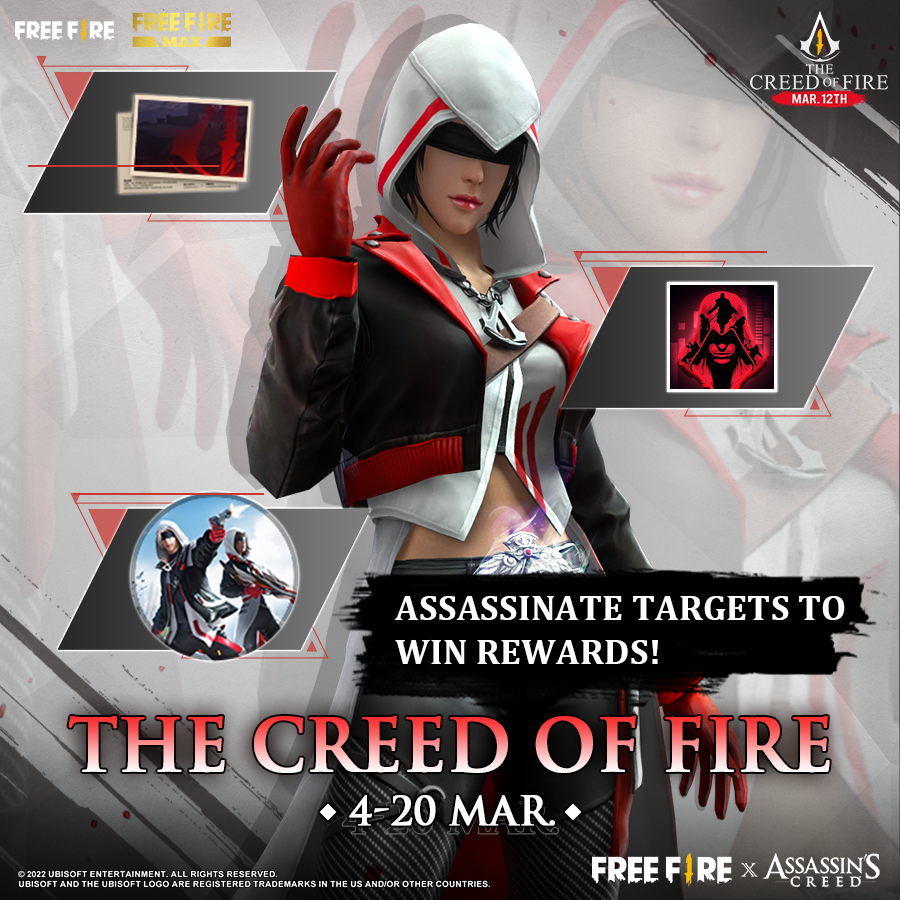 تويتر Garena Free Fire North America على تويتر Don T Let These Sneak By You Assassinate Targets In Game For Your Chance To Get The Hidden Assassins Avatar Creed Banner And The