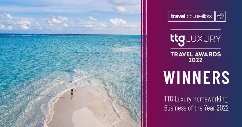 TravelStephen's tweet photo. I am so pleased to share the fantastic news that Travel Counsellors have been named TTG Luxury's Homeworking Business of the Year 2022! This award recognises the luxury experience Travel Counsellors like me provide to valued clients like you. @life_at_tc https://t.co/XfrE8sKVrS