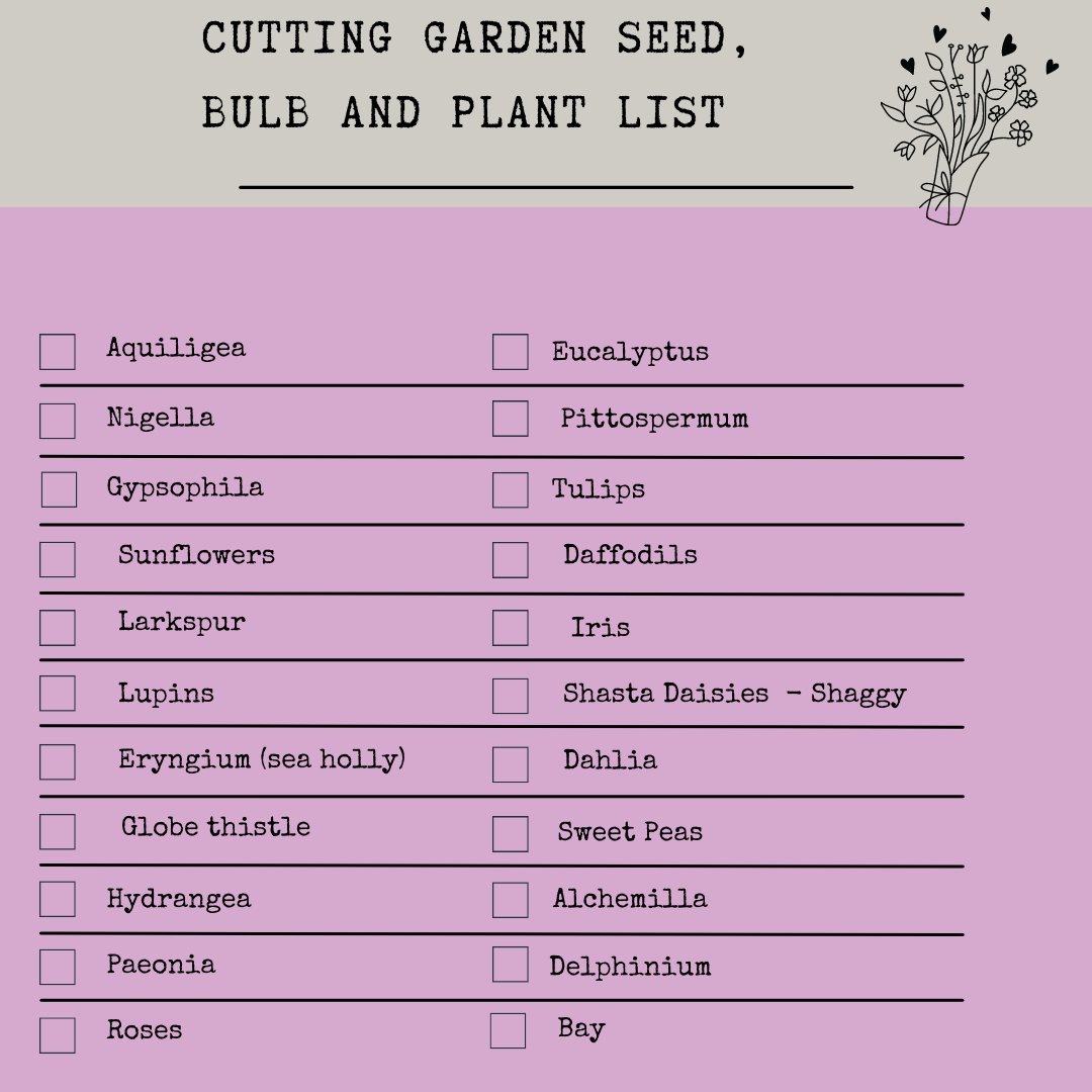 This year part of the allotment is going to be a cutting garden, so the house (and everyone we know's houses) will be filled with beautiful flowers. Have I missed anything? #grownnotflown #cuttinggarden #seasonalflowers  #growingflowersforcutting #floralstyling #dowhatyoulove