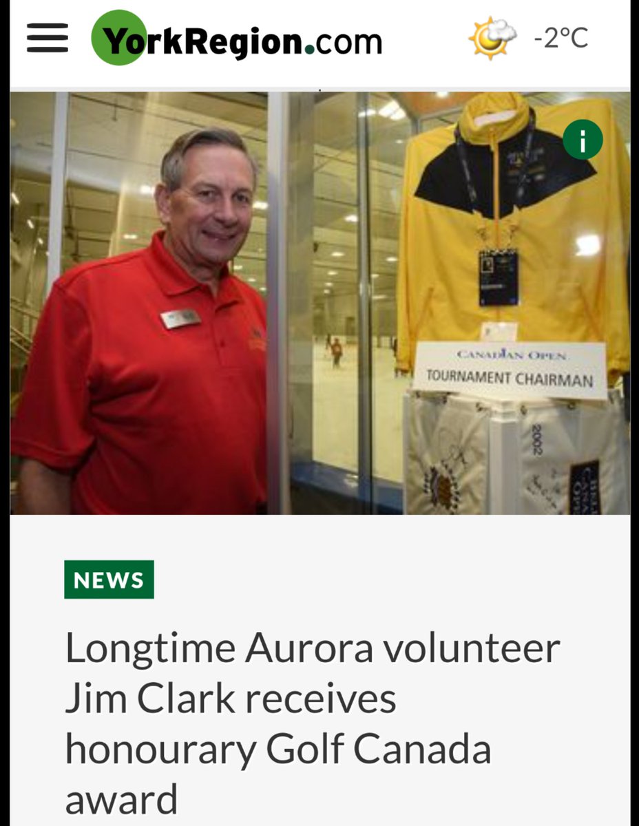 SportAurora's tweet image. One of our Board of Directors, Jim Clark has been recently awarded Honorary Life Governor of Golf Canada for his 30+years of volunteer work with their organization! Cheers to you, Jim! 👏👏👏

yorkregion.com/news-story/105…

#wheresportmatters #celebratingexcellence