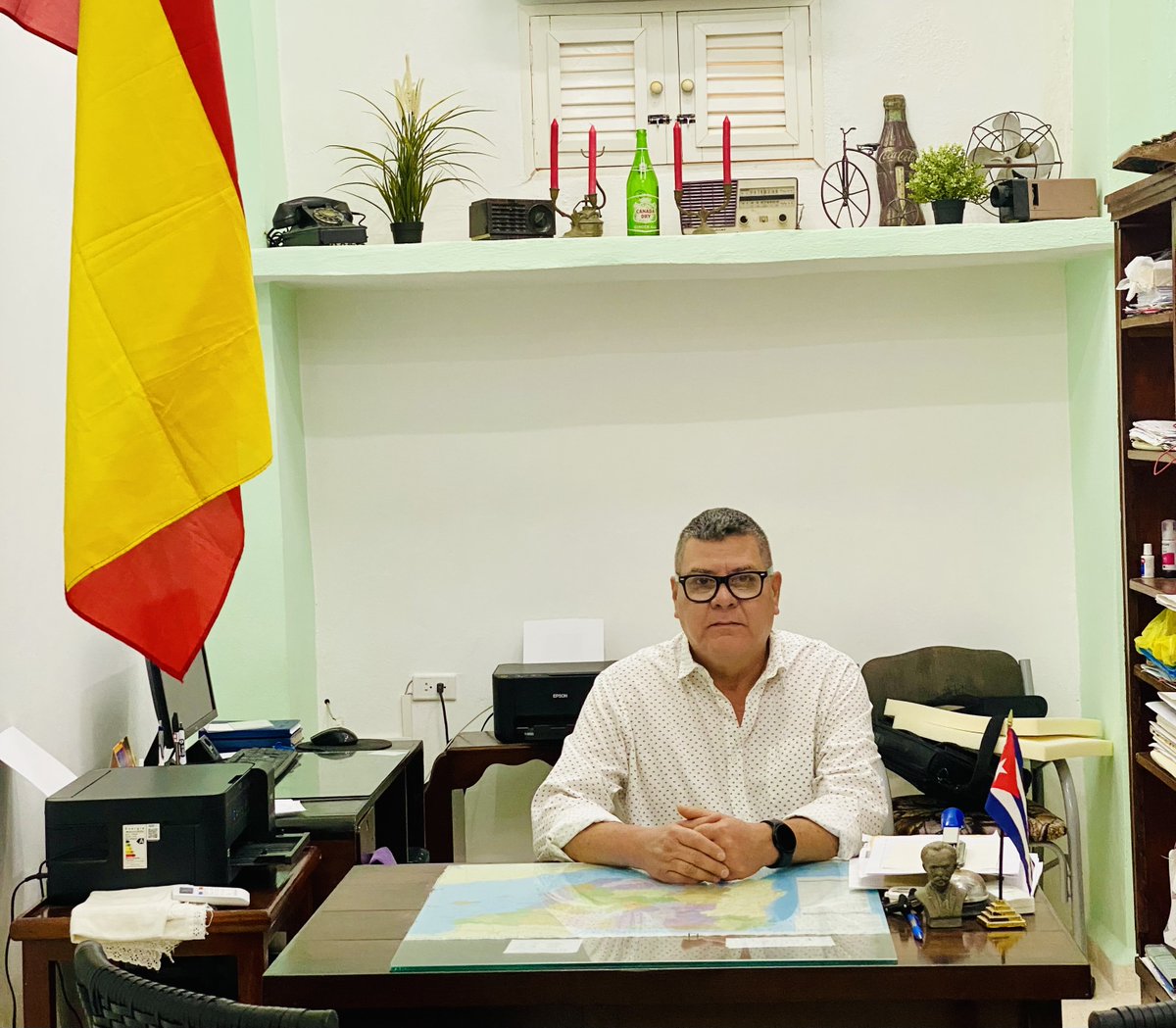 ‼️ℹ️ Nuevo Vicecónsul honorario interino en Camagüey:
Sr.  D. Omar Sastre Torres
Nueva oficina en C. Capdevila , nº 366, entre Artola y Miguel Ángel Núñez. Reparto La Vigía.
☎️ y fax: +53 322 56095
DIFÚNDELO 🙏 <a href="/EmbEspCuba/">EmbEspCuba</a> <a href="/AECID_Cuba/">AECIDCuba</a> <a href="/ctramiss_cu/">Consejería de Trabajo en Cuba</a>
