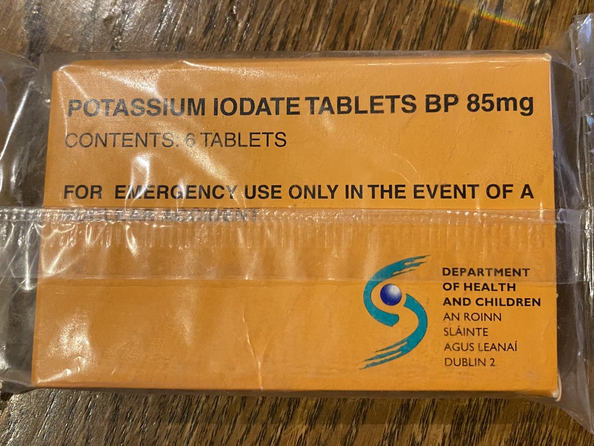 Anyone still have these in the closet? 2002 Irish Gov. distribution for emergency use. I wonder if they would still be ok after 20 years ? (that was because of 9/11.. ) #iodinetablets #potassiumiodate #nuclearplant