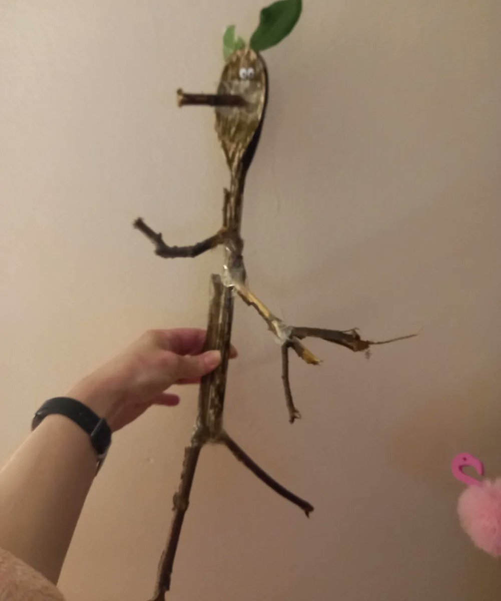 NikkiJBatchelor's tweet photo. Holly had a great time making her wooden spoon character for #WorldBookDay @InfantSandwich   we love Stickman. https://t.co/iQd1JqhIim