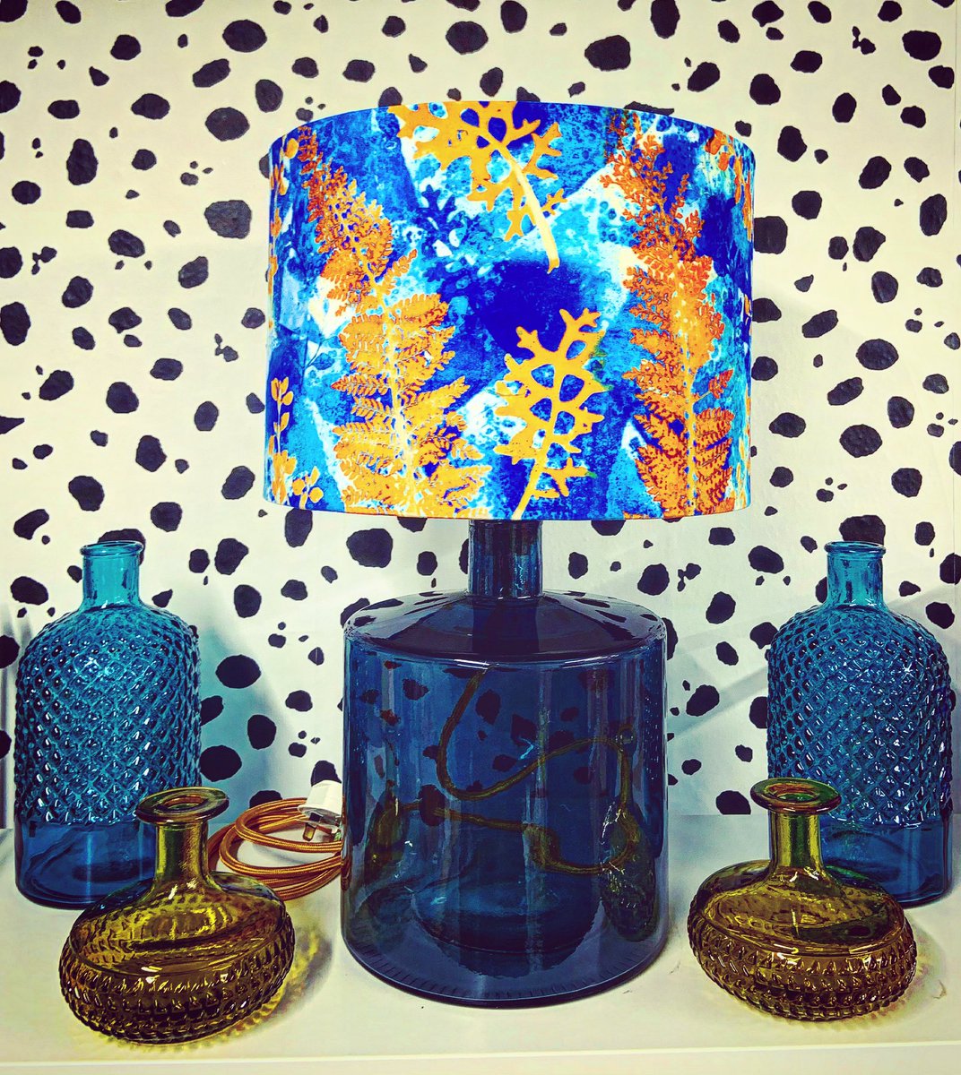 Another amazing l handmade lamp. The beautiful shade is designed and made by local artisan, Sue Oldman.This one is a real show stopper!