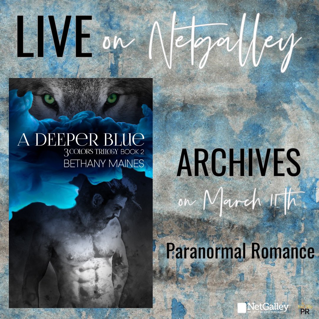 ColleenTNSPR's tweet photo. Now LIVE on @NetGalley!
A Deeper Blue by @BethanyMaines
Request: https://t.co/zpBWHLMnXQ
Archives: 3/11
Genre: Paranormal Romance
Releases: 3/18
#PreOrder https://t.co/3c5WTy1U1s
#pnrromance #alphashifter #fae #adeeperblue #3colorstrilogy #bethanymaines
Hosted by @TheNextStepPR https://t.co/sGBDPzX5ai