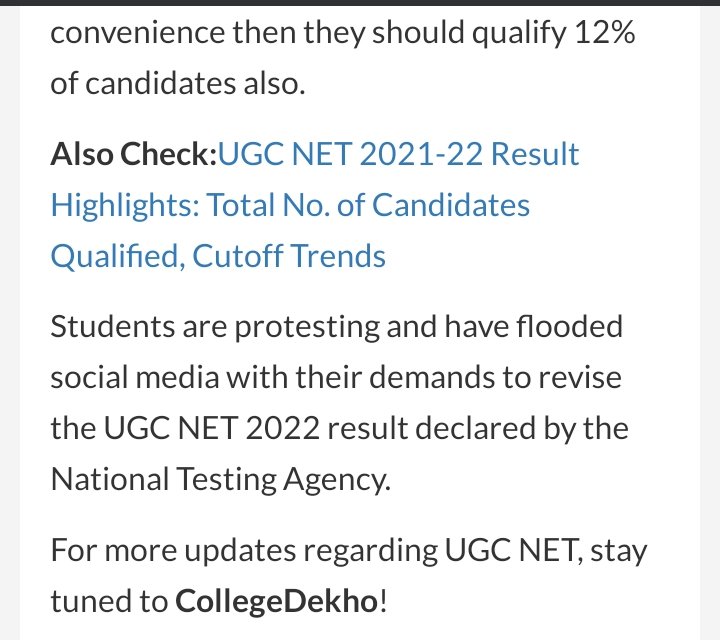 chandra08747413's tweet photo. #Revised_Net_Result_12% 
@PMOIndia 
@EduMinOfIndia 
@ugc_india 
@DG_NTA 
Media is also highlighted the news..about students demands. Thanks for supporting us.. https://t.co/4nBvrEmj8u