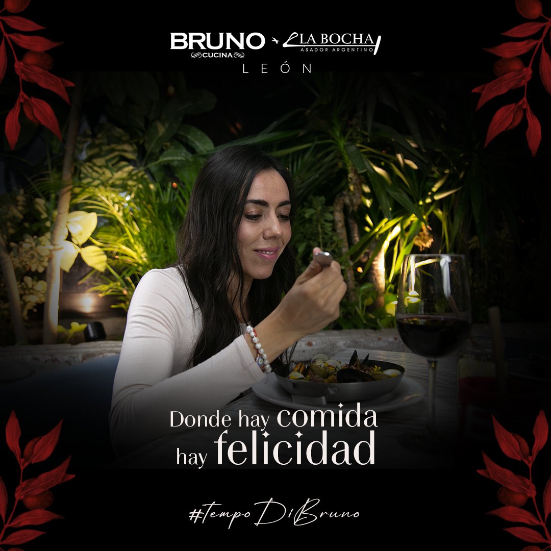 BrunoBochaLeon's tweet photo. Y siendo comida italiana y argentina mejor…

Reserva vía:  WhatsApp Bruno Concierge (442) 70 80 100 o al teléfono (477) 68 85 270.

 Open table → https://t.co/f1r2xDhZvu

Visítanos en: Paseo de los Insurgentes 3356, San José de las Piletas, León, Gto. https://t.co/5jaczVRqZC