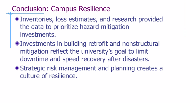 CSU_SuccessNet's tweet photo. #CSUNetwork Dr. Mary Comerio gives ways to plan ahead for future disasters. May it be natural disasters or another pandemic, “Planning is half the resilience equation.” https://t.co/UwkFrNNm7b