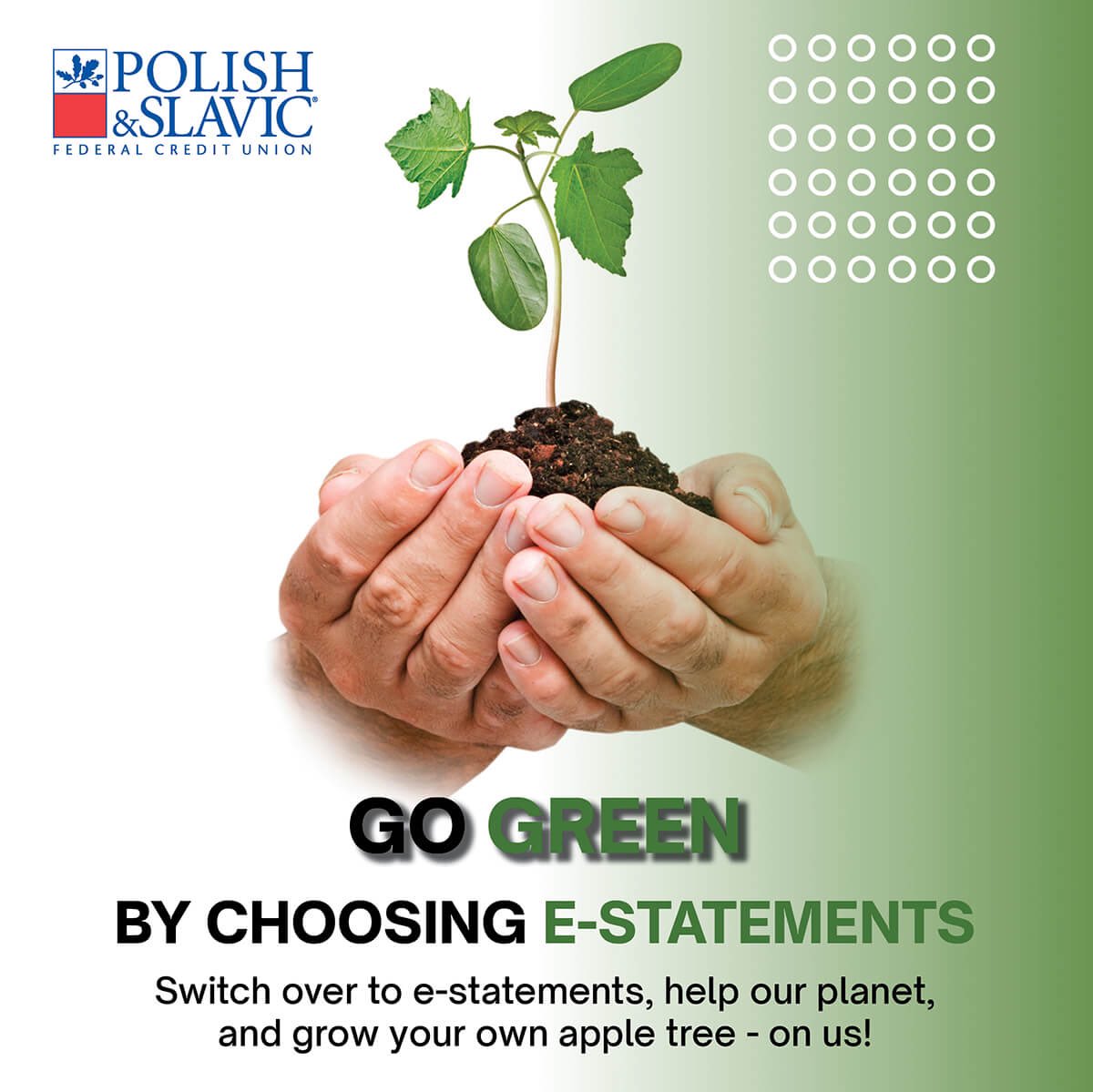 Three easy steps to GO GREEN with us!
1️⃣Switch to eStatements Online
2️⃣Pick-up a tree from PSFCU Branch
3️⃣Plant the 🍎🌳
More info. 👉🏼 en.psfcu.com/current-promot…

#PSFCUPromotion #GoGreen  #apple #tree