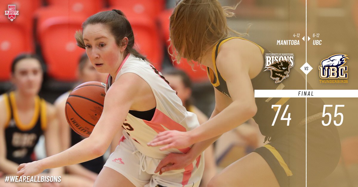 BISONS WIN, BISONS ADVANCE! 🔥 

Manitoba beats the 'Birds and earn the program's first <a href="/CanadaWest/">Canada West</a> playoff win in 13 years!

#WeAreAllBisons