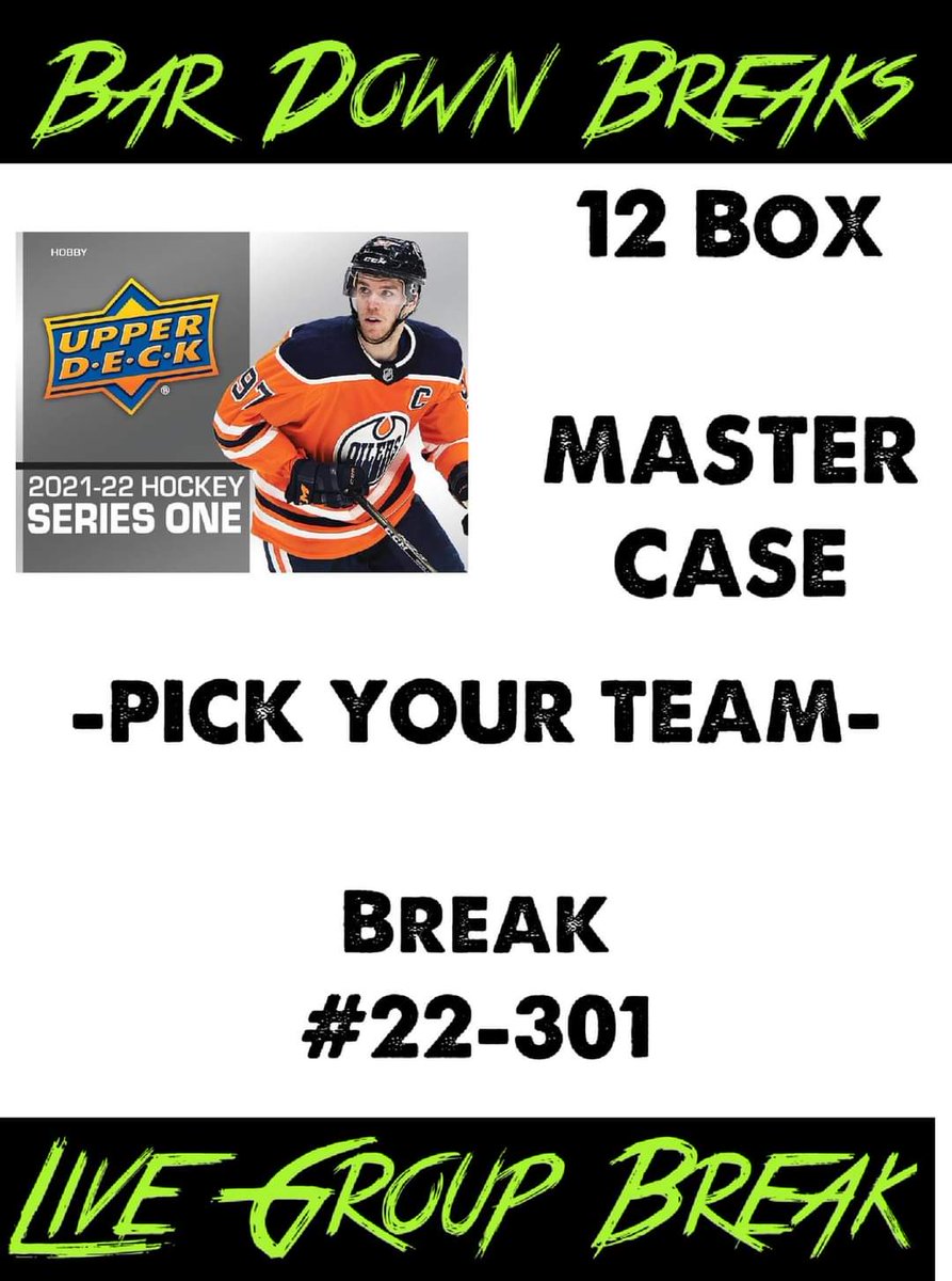 BarDownBreaks's tweet photo. Go to our Facebook page @ bar down breaks and get your spots today!!!

#Hockey #HockeyTwitter #hockeyhistory #NHL #NHLDraft #hockeycards #upperdeck https://t.co/S57x5uaBkK