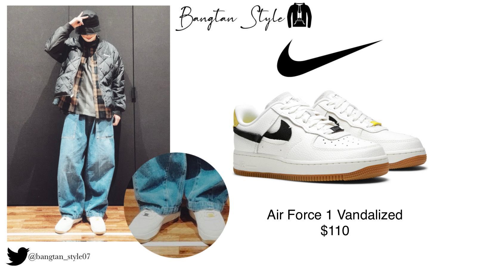 Bangtan Style⁷ (slow) on X: Twitter Post 220304 [ Nike Sneakers