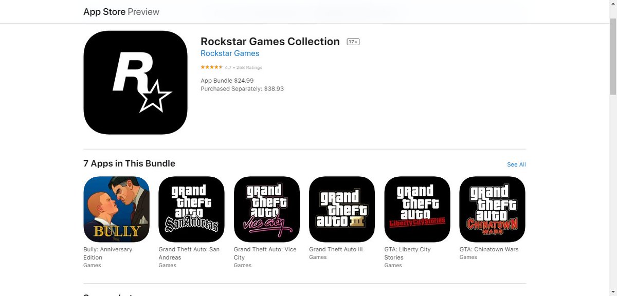 DickstarGames's tweet photo. Dato curioso: Rockstar hace años saco una coleccion exclusiva para ios llamada Rockstar Games Collection la cual trae todos sus juegos porteados a android ES CURIOSO POR QUE NO TIENES IPHONE https://t.co/u90Lytgdn0