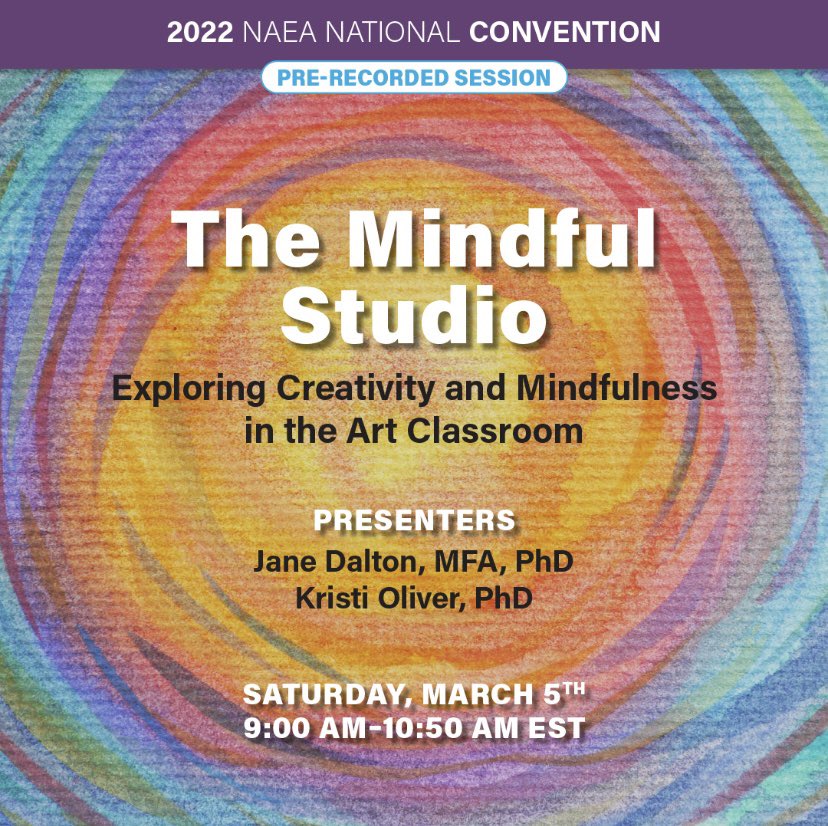 SchoolArts's tweet photo. To all #NAEA2022virtual attendees! 📢 Davis presents a session on mindful art studio practices to cultivate awareness.

Join us and discover the value of silence, reflection, focus, and awareness through expressive arts practices.

Tomorrow, Saturday, March 5th
9am-10:50am EST https://t.co/LEmUxCyRYl