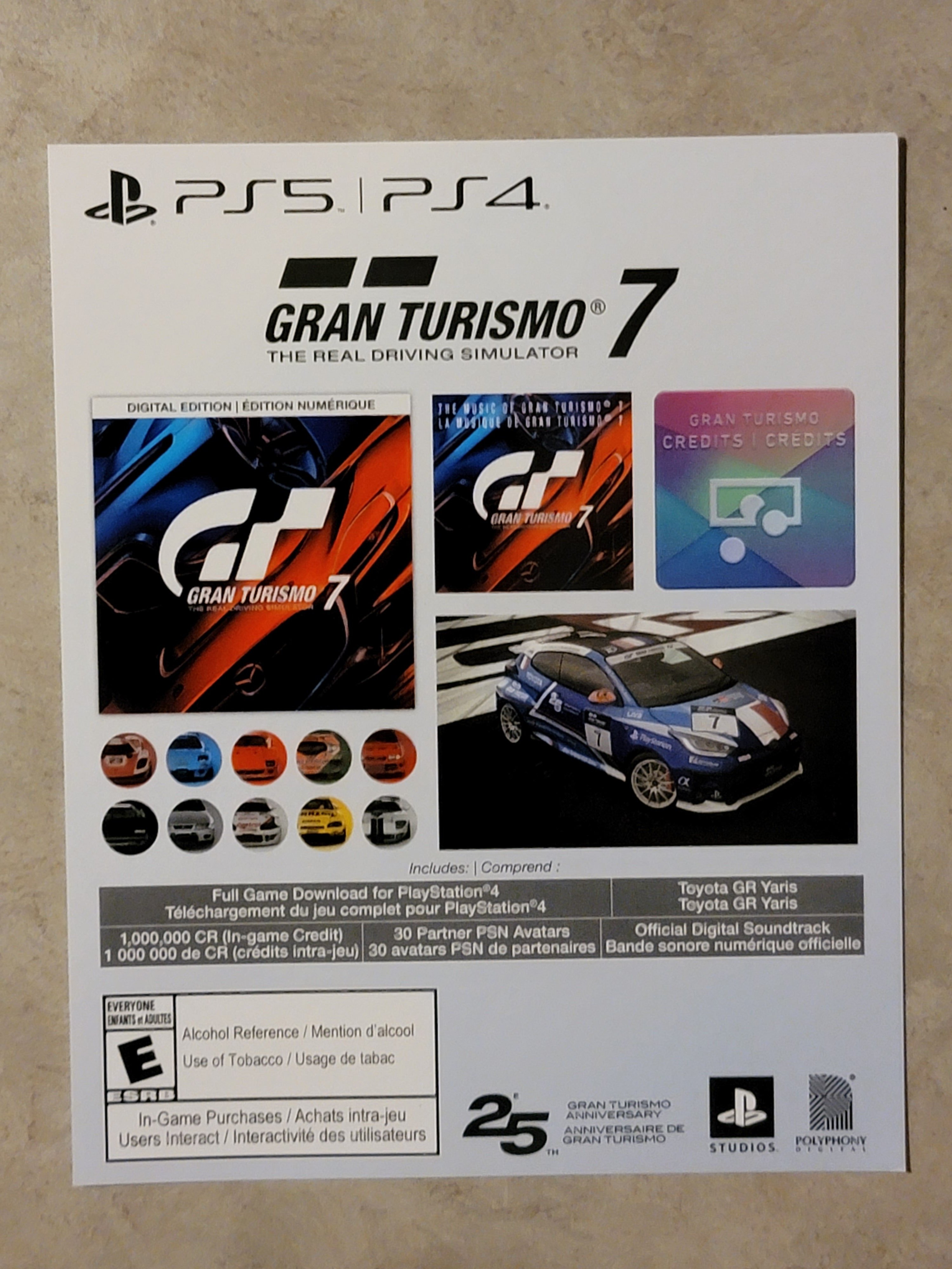 Alex Wentzell on X: I'm giving away a PS4 digital copy of Gran Turismo 7  wirh all of the Anniversary Edition content including 1M credits. This  version CANNOT be upgraded to PS5