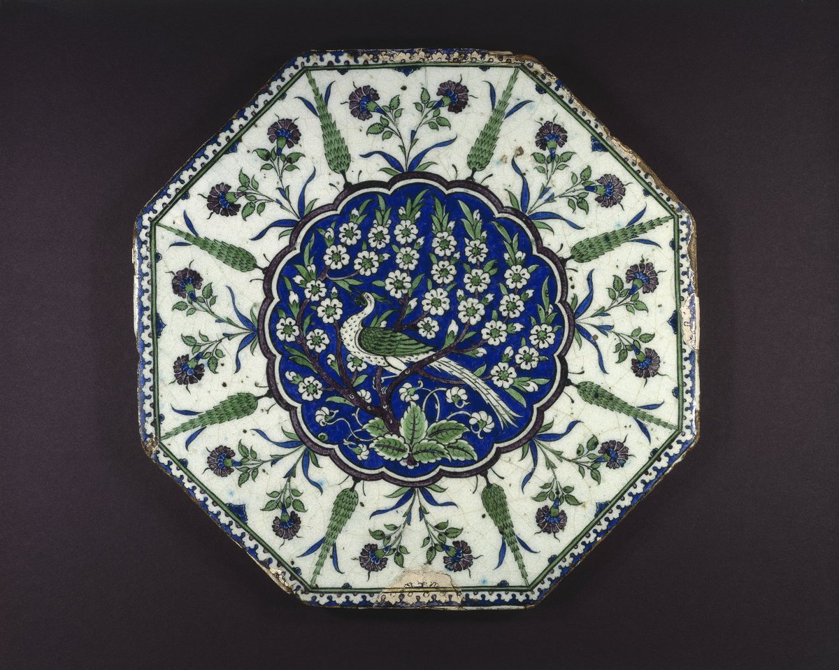 Octagonal Tile Depicting Peacock in Prunus Tree, 16th century https://t.co/vf7HMRHEqW #brooklynmuseum #museumarchive https://t.co/8qjv4VN5Xw