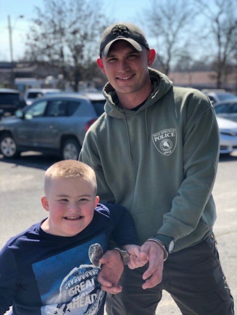 Thank you Sgt. May and Cpl. Cantrell, for taking the time to help make Hudson’s birthday a memorable one.  Hudson was sworn in as a Junior Police Officer, toured the building and got a chance to see some really neat equipment.