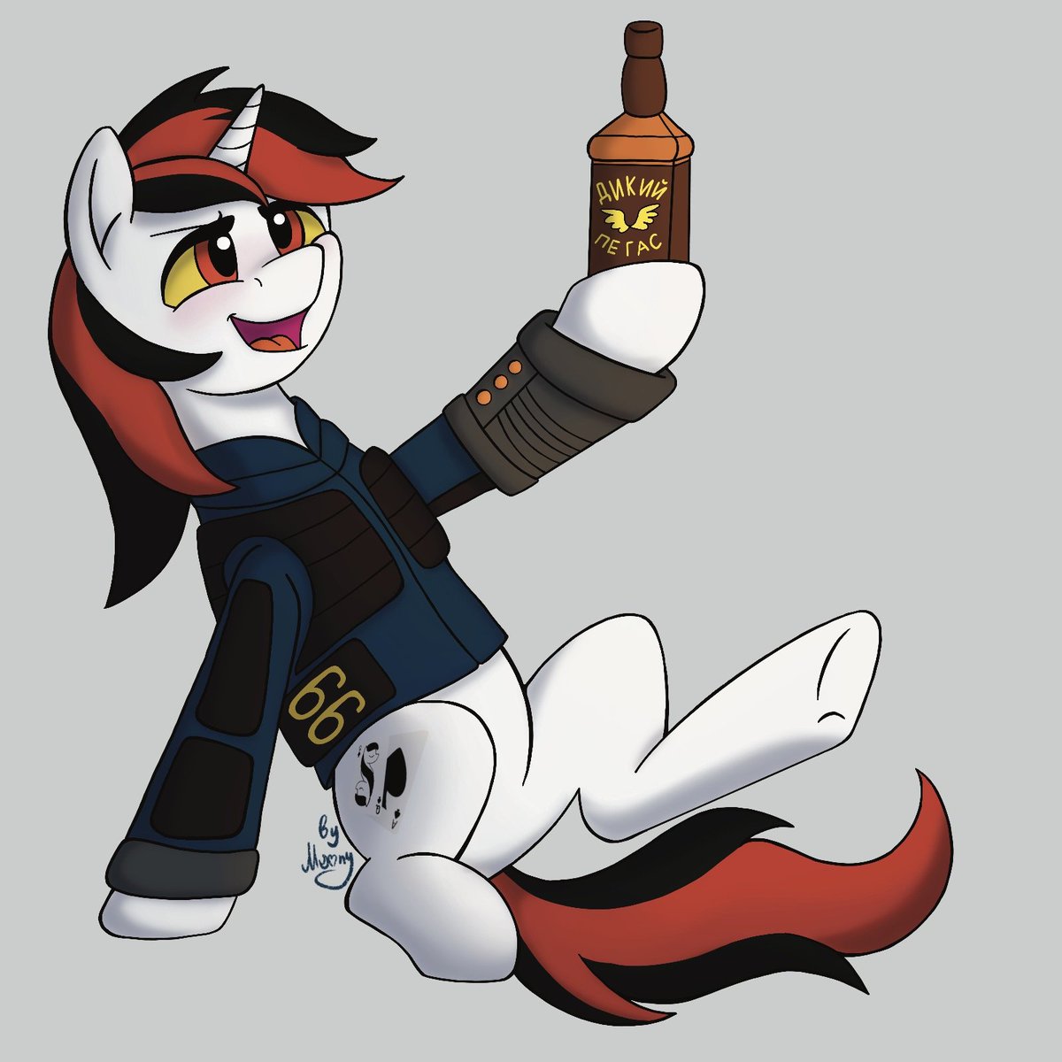 Raising a bottle of whiskey for Twitter blocking in Russia and constant YCHcom troubles these days. A small friendly reminder that I'm running some auctions there now!

#mlp #brony #art #pony #mylittlepony #mlpart #ponyart #blackjack #falloutequestria #projecthorizons #commission