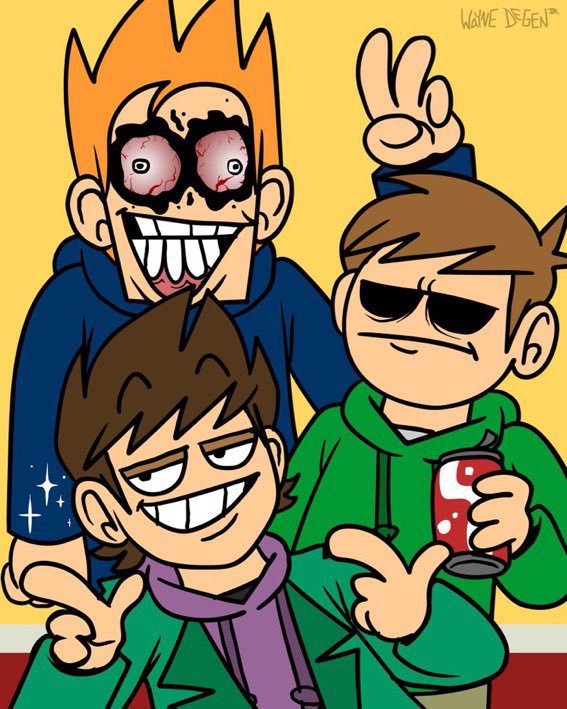 Daily Eddmatt on X: On 9/7/19 the official Eddsworld account posted a  drawing which shows Tom hitting Matt against the roof with his beard  unbothered, and Edd looking at Matt concerned, which