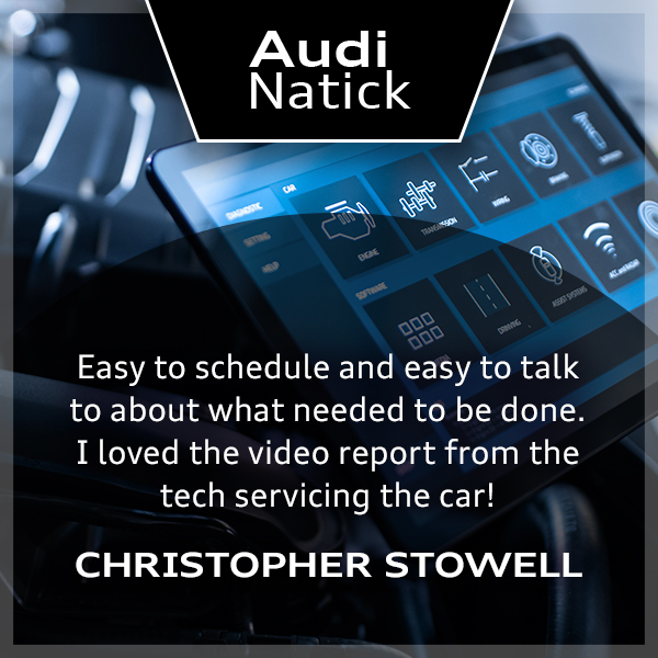 AudiNatick's tweet photo. 🤗  We love hearing from our customers in the Greater Boston area on #FeelGoodFriday 👏  Thank you! #audinatick #audi #carsforsale https://t.co/t3OUzgsstn