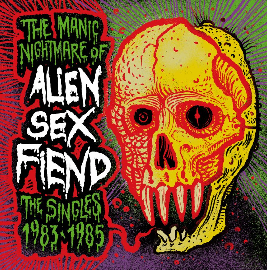 AlienSexFiendHQ's tweet photo. Out today! "The Manic Nightmare Of #AlienSexFiend - The Singles 1983-1985" Vinyl LP. Released by Radiation Records in Italy. Cat No RRS162.
Includes various tracks from ASF's first 6 singles, &amp; is available in white vinyl with black splatter. #recordreleaseday 👽☠️💀 https://t.co/hWjboPwC5Q