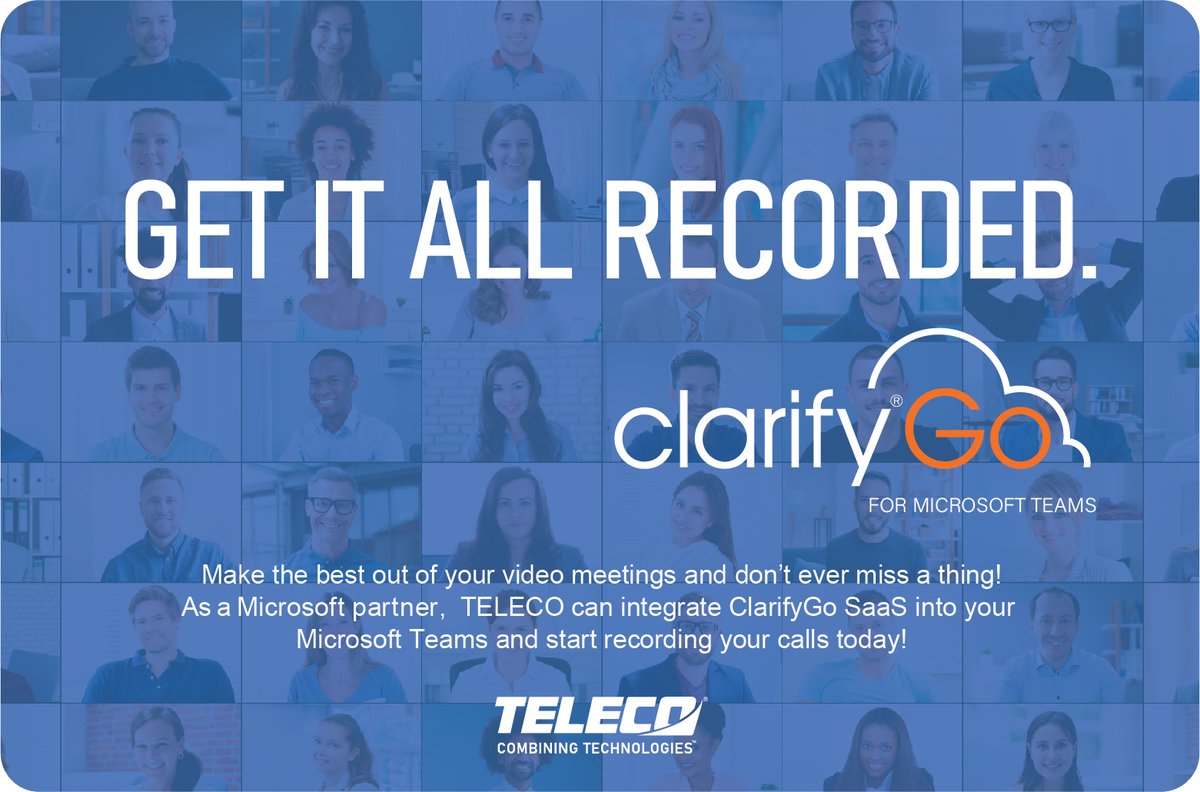 TELECOinc's tweet photo. ***Introducing #ClarifyGo from Oak Innovation Limited***
Cloud-Based Recording In 3 Easy Steps!
Now @TELECO offers the easiest way to start recording your Teams conversations.
Go to https://t.co/GtKHPa30Dx
#microsoftteams #remotework #yeahthatgreenville #southflorida #usa https://t.co/MtnUQmrkrC