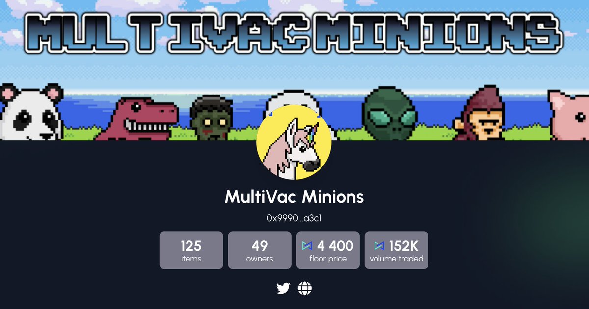 MultiVacMinions's tweet photo. Over 150K volume traded so far and a tasty floor price! 🎊🎊

Massive congratulations to @NeftiArt for creating such a great marketplace in such a short period of time and good luck to @MultiPenguins who are currently minting!
#NFT #MTV #MultiVac #Minions https://t.co/mlbgCAPe0n