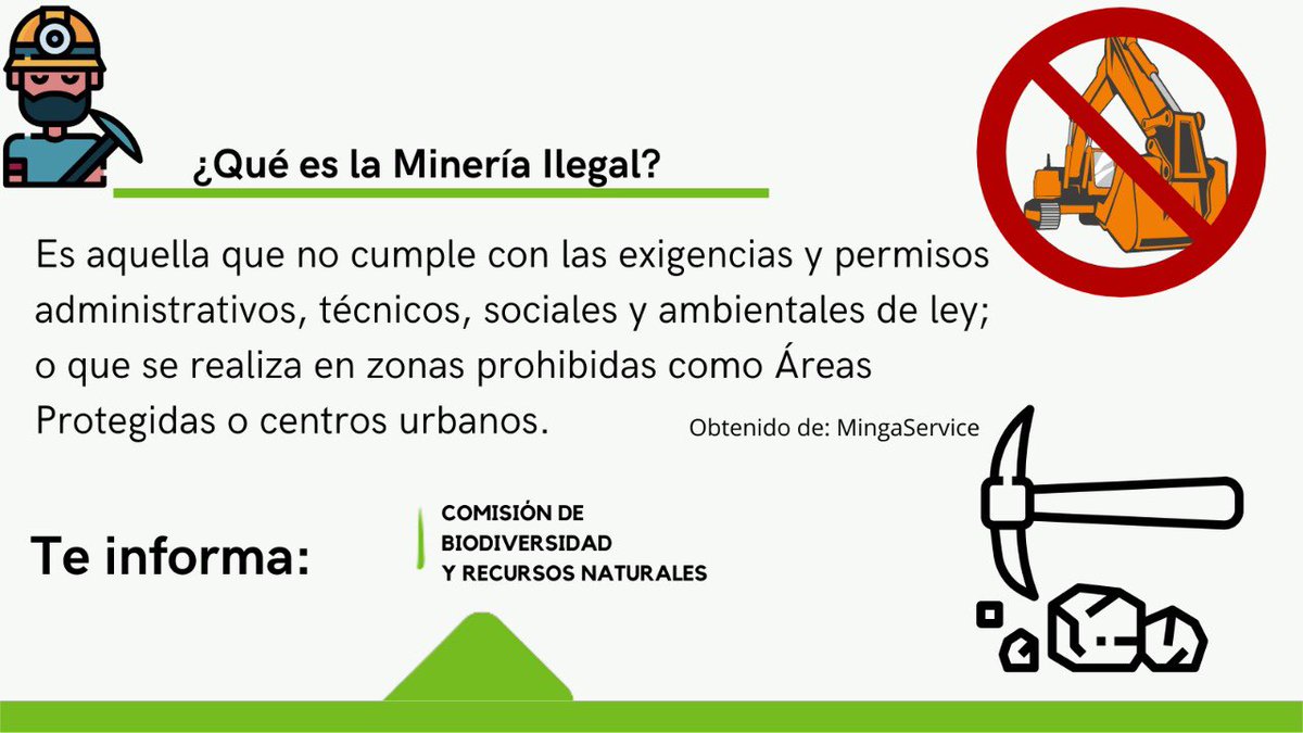 BiodiversidadAN's tweet photo. #InfoBio | La minería ilegal trae consigo diversos conflictos socio ambientales y delitos conexos.
La @BiodiversidadAN te informa de qué se trata:
#NOalaMineríaIlegal https://t.co/A1JejQnj2v