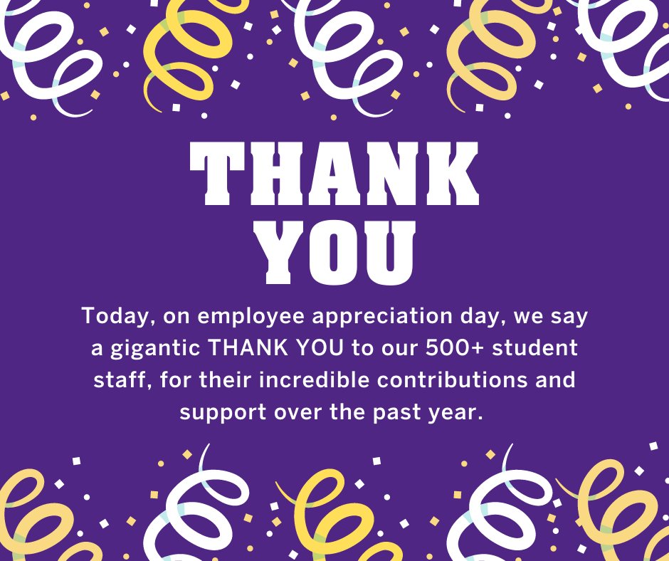 Today, on #EmployeeAppreciationDay, we say a gigantic THANK YOU to our 500+ student staff, for their incredible contributions, positive attitude, and support over the past year. 

You inspire us! #Thankyou 

#WesternStudentsAreAmazing #Gratitude