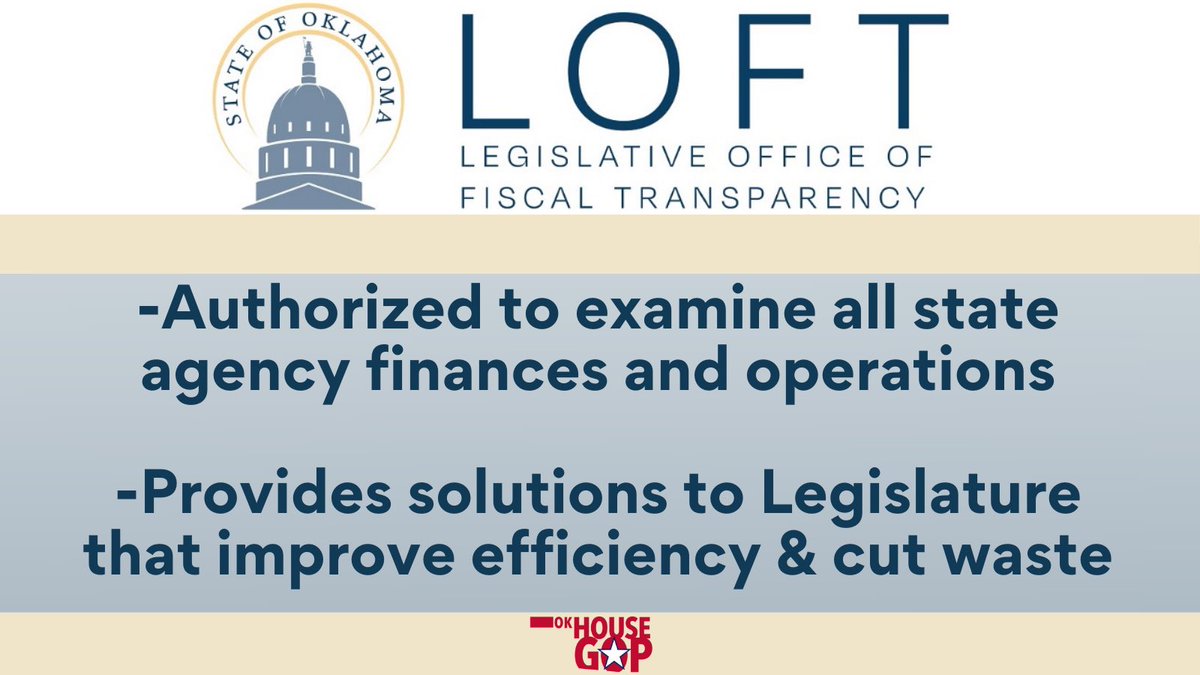 Taxpayers are benefiting from the Legislative Office of Fiscal Transparency (LOFT). Three years after enactment, LOFT is reshaping state policymaking with major improvements in legislative research, data and state agency accountability efforts. #OkLeg