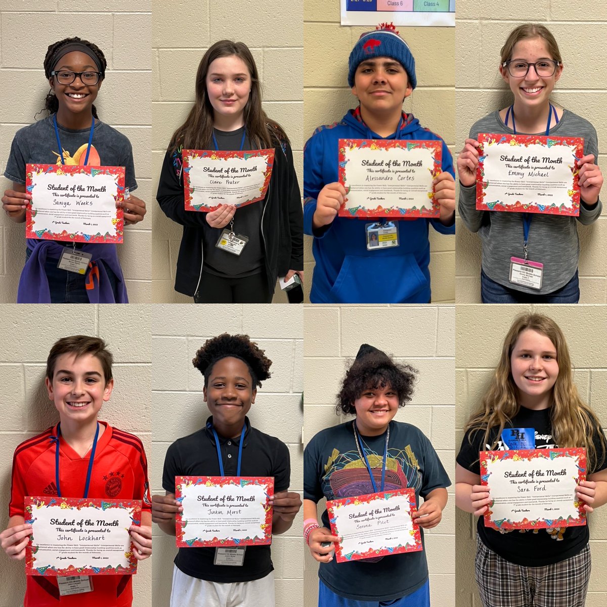 PHMSCougars's tweet photo. πππCongratulations to these students on being 7th grade "Cougars to Watch" for the month of February πππ
They demonstrated the Power Skill: βInterpersonal Skillsβ with good relationship-building qualities.
#PHcougarPRIDE #GoCougars https://t.co/HIeUQaG88g