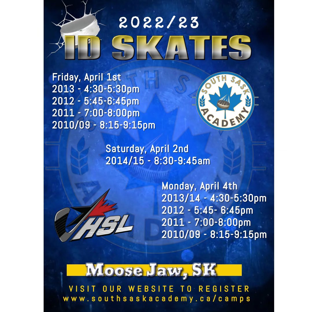 The Hockey Super League <a href="/HockeySuperLeag/">Hockey Super League</a> is coming to Saskatchewan next season. Are you interested in joining? Sign up for our ID skates here. South Sask Academy southsaskacademy.ca/camps