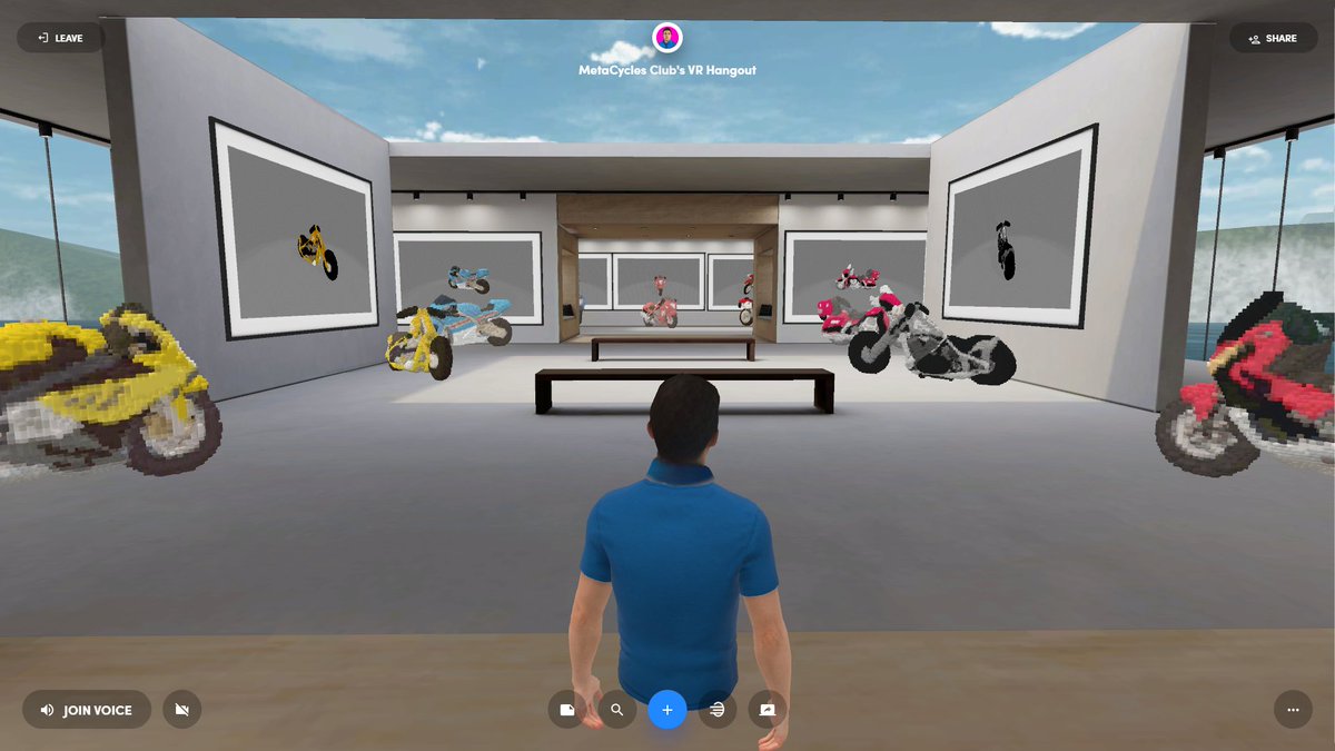MetaCycles's tweet photo. We are creating a #VirtualReality clubhouse for club members to hangout and proudly display their #NFTs✅ https://t.co/DfiEjiY12X
