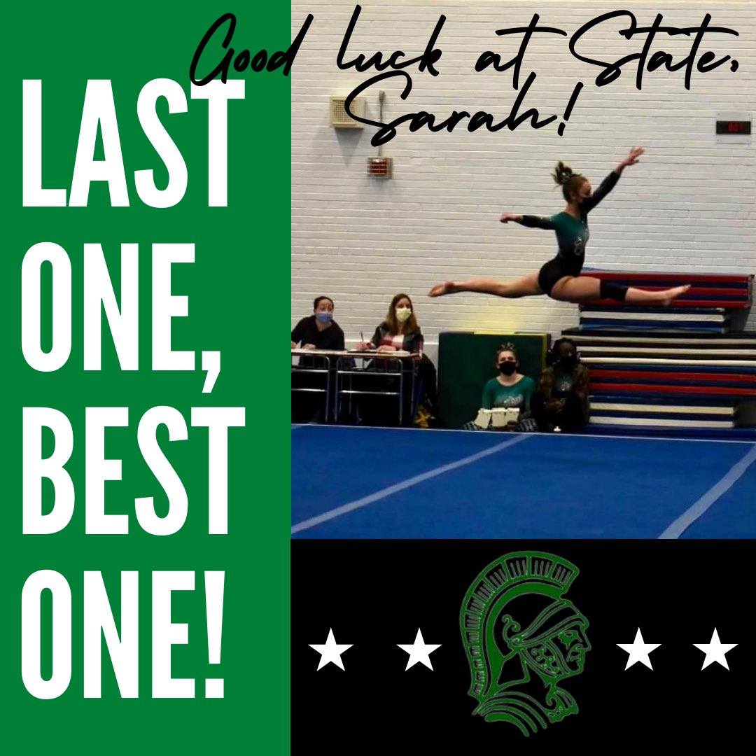 Good luck to senior Sarah Hershberger as she competes in the all around and floor competition this Saturday in Wisconsin Rapids!! #LastOneBestOne #LockItUp #GoGreen