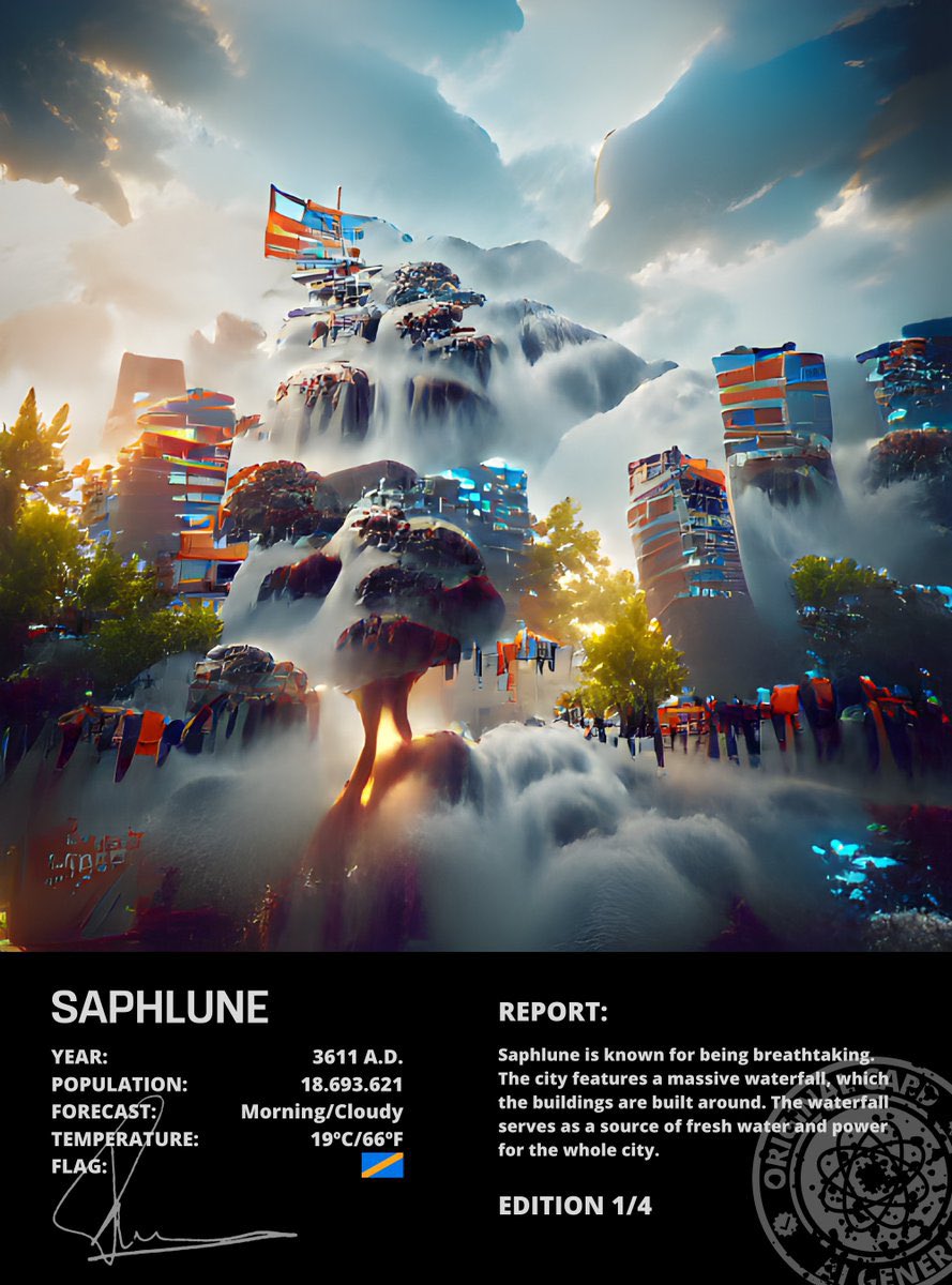 EmeraldNayzz's tweet photo. Meet the first AI generated cities in the game ! The first NFT project of AI generated cities that will be on the metaverse as the project goes on ! I personnaly love this community, want to know more ? Join us on discord ! 👀 Discord : https://t.co/N6ftEoc9Ws #NFTs #Pholus https://t.co/J9w2fLi0WX
