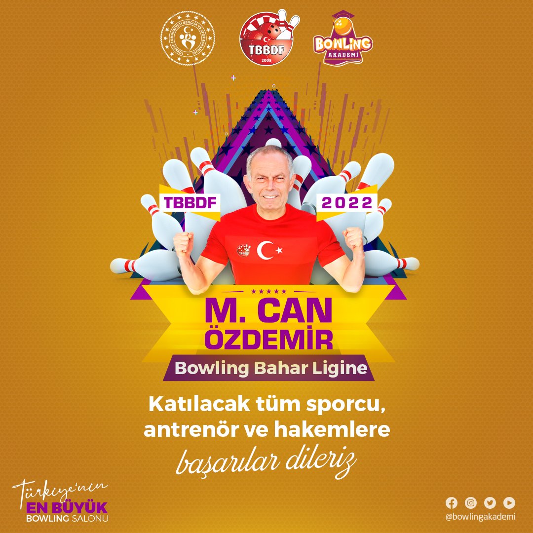 BowlingAkademi's tweet photo. TBBDF 2022
M. Can Özdemir Bowling Bahar Ligine katılacak tüm sporcu, antrenör ve hakemlere başarılar dileriz.
#TBBDF #Bowling #CanOzdemir #Baharligi https://t.co/PzPaSGEY5l