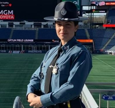 MassDOT's tweet photo. Due to the tragic loss of @MassStatePolice Trooper Tamar Bucci last night, the #ZakimBridge #LongfellowBridge #ForeRiverBridge and #BurnsBridge will be lit blue tonight, in memory of Trooper Bucci. https://t.co/IbAbHOtOmn