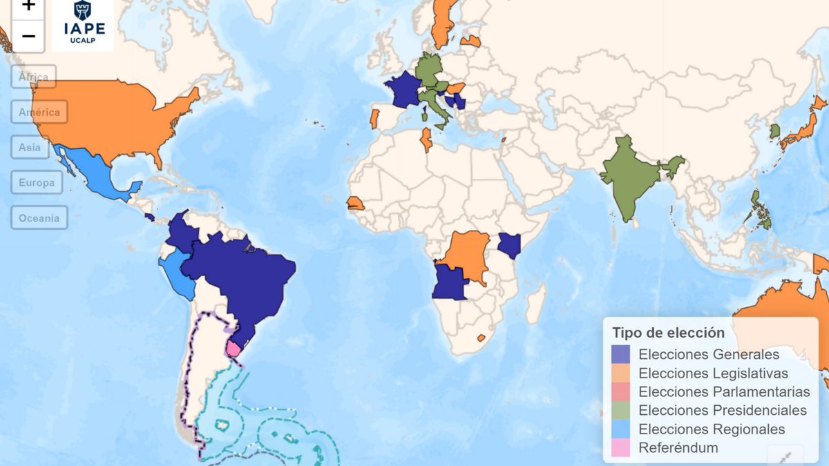 IapeUcalp's tweet photo. Les dejamos un mapa que elaboramos con información sobre las principales elecciones en el mundo que se van a desarrollar durante 2022. Esperamos que les sea útil @Vidal_Lucas_ @JPZabala67 
https://t.co/LiEJhBlvWA https://t.co/JSY9wYrnHV