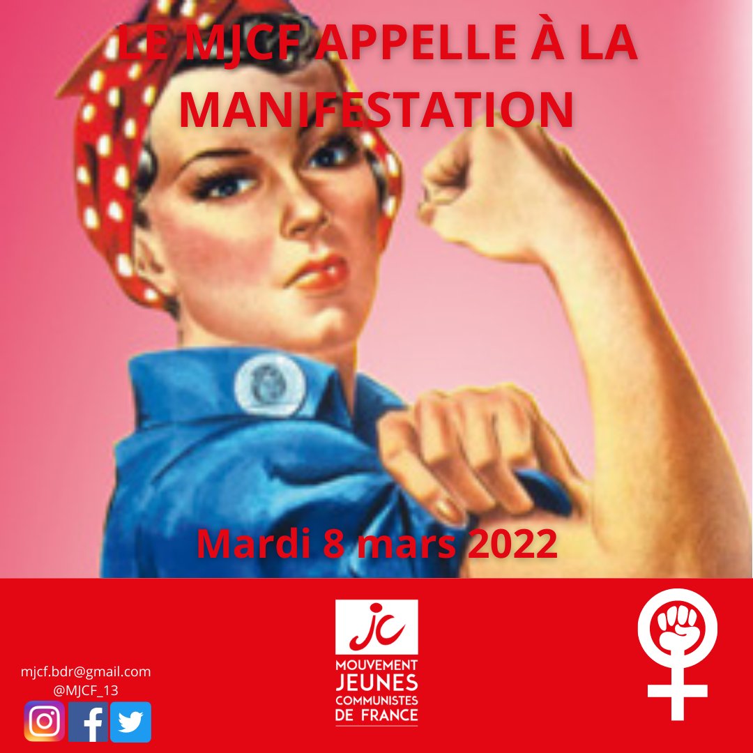 MJCF_13's tweet photo. Parce que l'égalité n'est toujours pas atteinte, tous dans la rue le 8 mars ! ✊🔴 https://t.co/TUzRhfU2uL