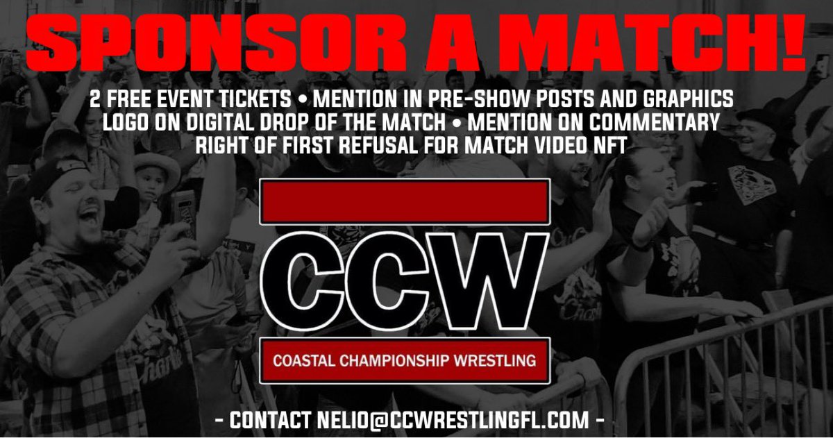 CCWAliveTV's tweet photo. Bash at the Brew tomorrow!

Grab your last second sponsorships.
Plus we have huge shows in Port St. Lucie, Pompano Beach, Hialeah, Ocala, Nashville, and more.

As little as $70,
Email Nelio@CCWrestlingFL.com

And get your business, podcast, or brand out there! #WrestlingCommunity https://t.co/9syaPKaeNV
