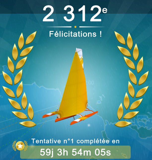Challenge <a href="/USEITAGAIN_SAIL/">USE IT AGAIN</a> sur <a href="/VirtualRegatta/">Virtual Regatta</a> en moins de 60j avec uniquement le C0✅ #Finisher #UseItAgain #VirtualRegatta #Tourdumondeàlenvers #TeamPV7