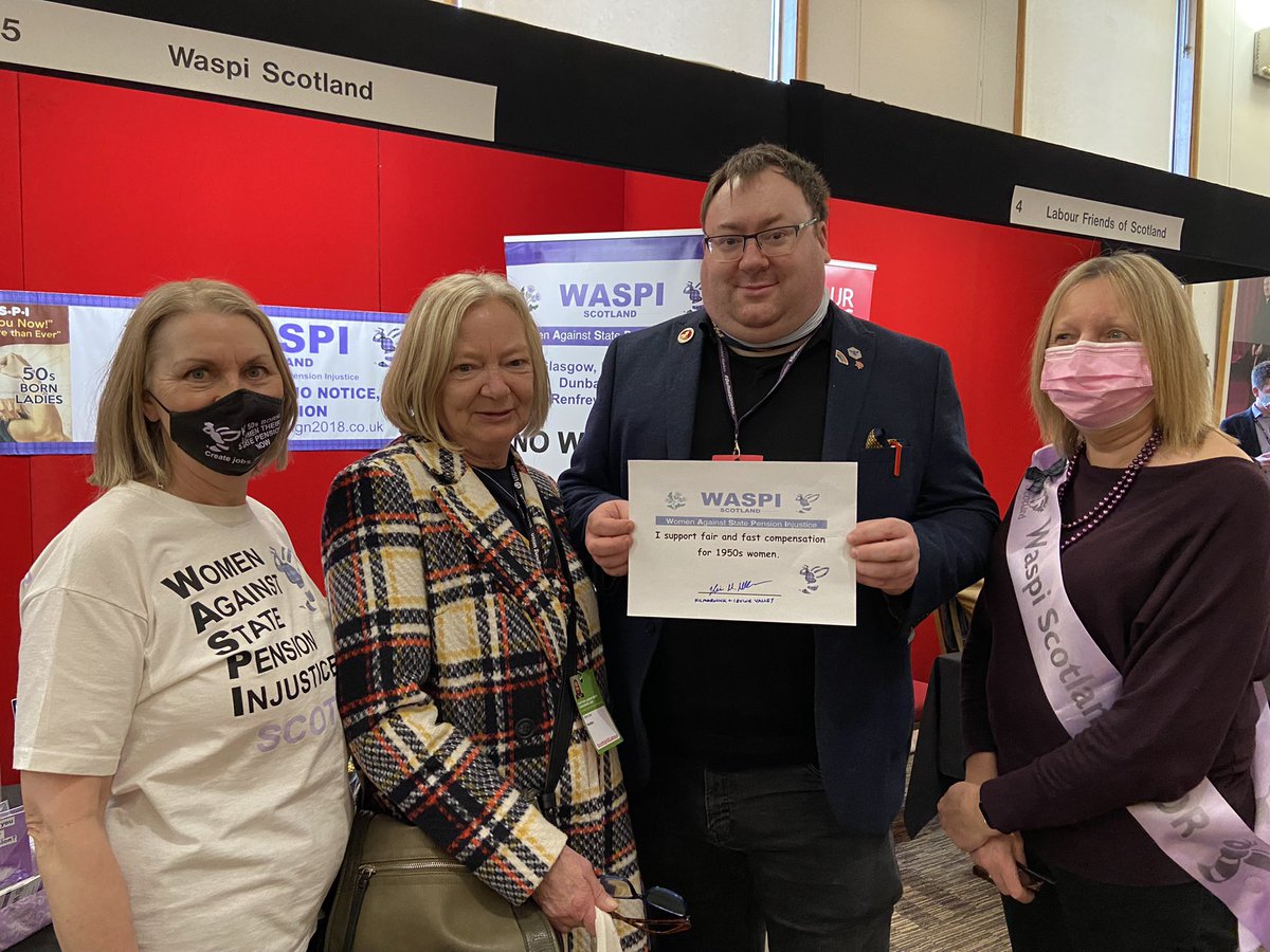A privilege to speak to #WASPI campaigners at #ScotLab22 - their incredible fight continues and they deserve our support, unconditionally. Pictured with my Mum (and WASPI woman) Olive 💪
