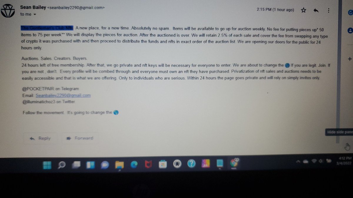 Chozen_Trades's tweet photo. Here is a little input on " The Gentleman's Club". The privacy of sales and the anonymity of people unite into one unique auction house. Too many scams.Too many copies. Working on a better way. #nft #key #passphrase #vipsonly Please email. Launch-April. Price .25eth.#thetimeisnow https://t.co/h4TSGqBM1C