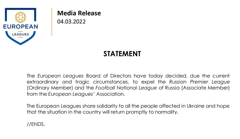 European Leagues tweet media